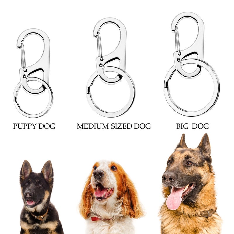 JOVITEC 3 Sets Dog Tag Clip ID Tag with Rings Holder for Dogs and Cats Collars Harnesses - Image 3